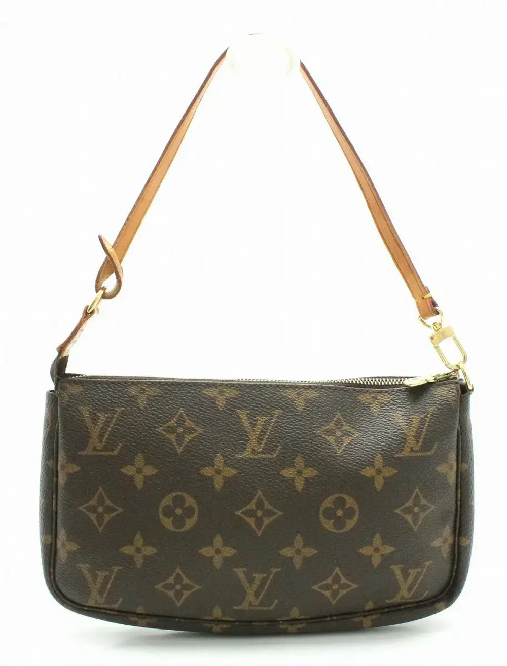 Louis Vuitton Monogram Pochette Accessoires Pouch Handbag Canvas Brown